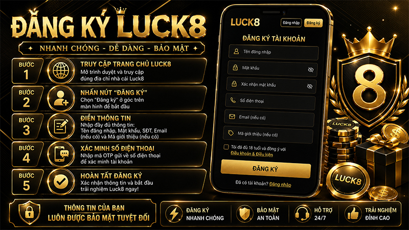 Hướng dẫn đăng ký Luck8