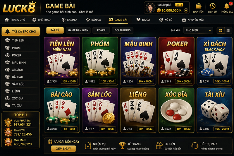 sảnh game bài Luck8